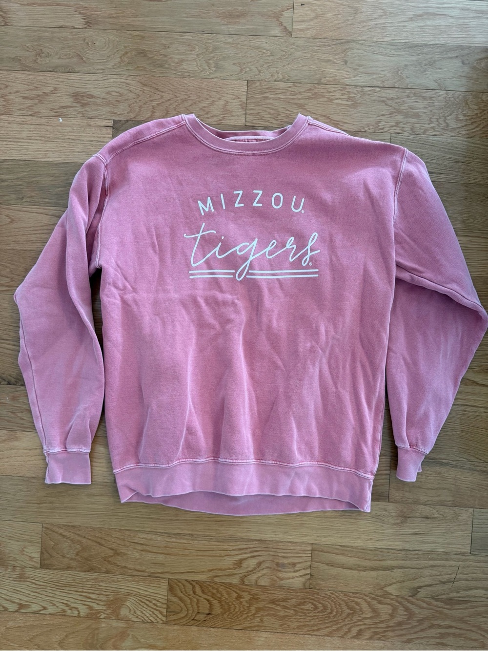 Comfort Colors Mizzou Tigers Pink Crewneck Sweatshirt